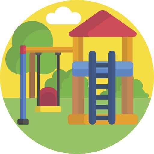 Safe and fenced children's recreation area