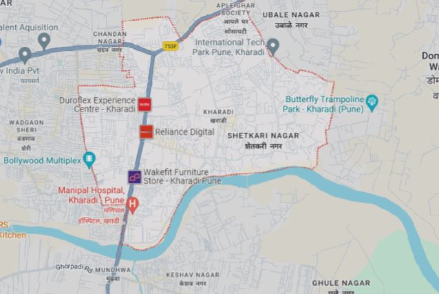 sobha kharadi pune Location Map