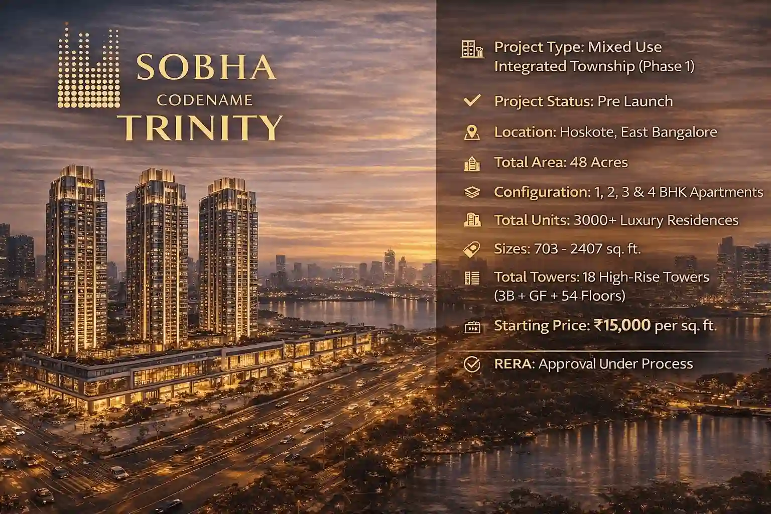 Sobha Codename Trinity luxury apartments Bangalore