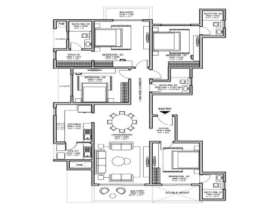 Sobha Townpark 4BHK floor plan